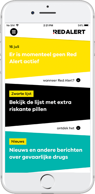 red alert drugs app en lijst met gevaarlijke pillen